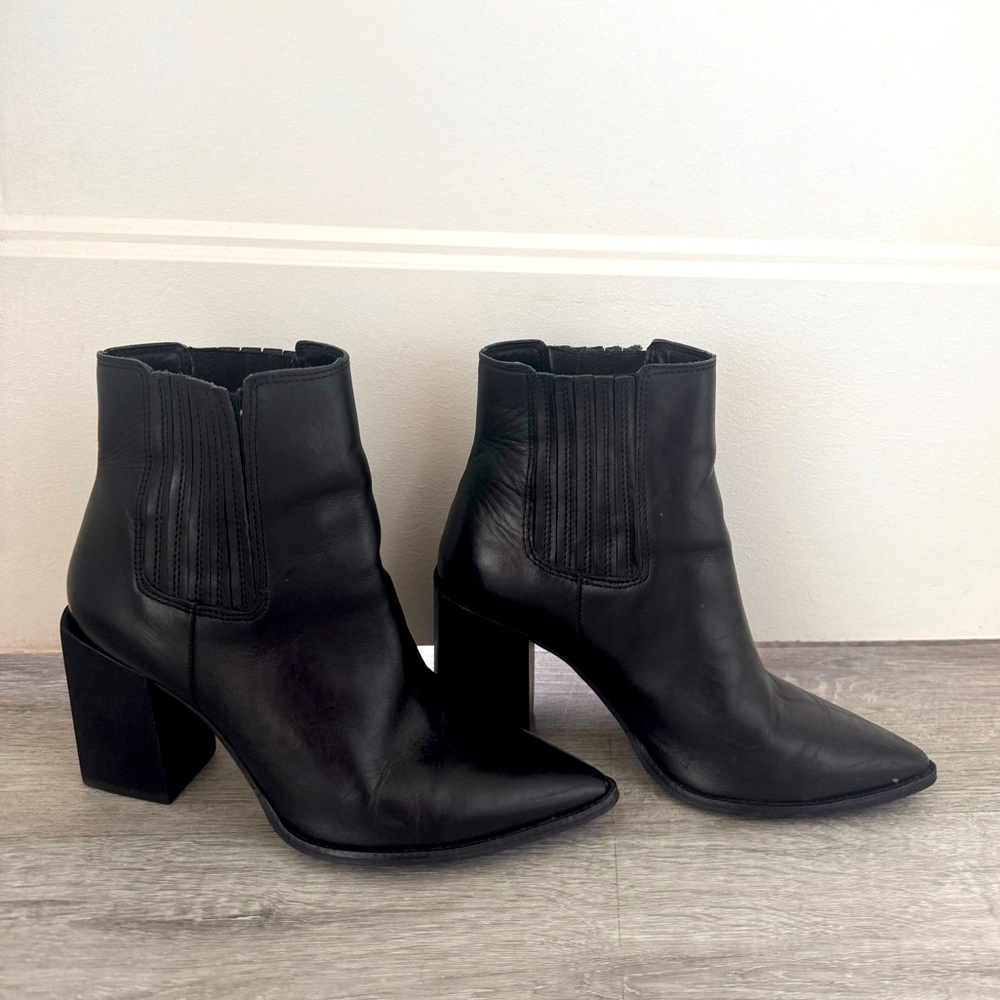 Black Leather Ankle Boots